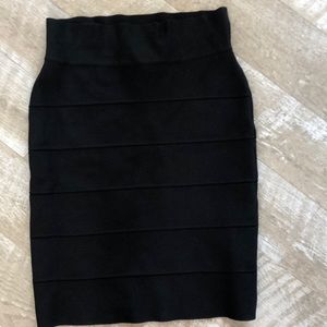 Bcbg black bondage skirt